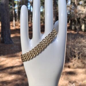 Vintage 1950's Goldette New York Russian Gold Finish Watch Chain Style Bracelet